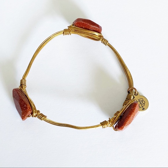 Bourbon & bowties goldstone copper wire bangle - Picture 3 of 6